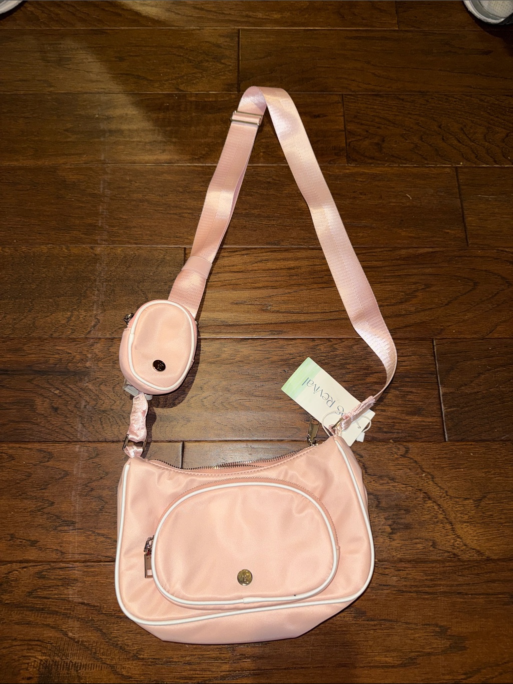 Light Pink Crossbody Bag With Coin Pouch - Unbranded